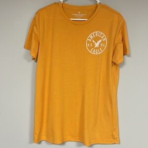 American Eagle Outfitters Women's M,  'gold' tee with logo short sleeves